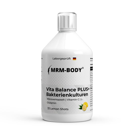 Vita Balance PLUS+ Bakterienkulturen - 33 vegane Lemon Shots - 500ml - MRM - BODY