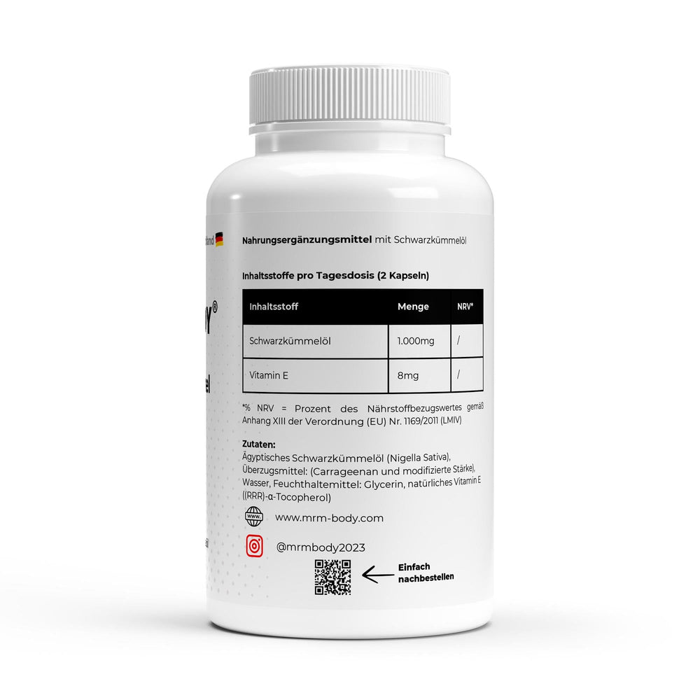 Ägyptisches Schwarzkümmelöl Kapseln Vegan - MRM - BODY