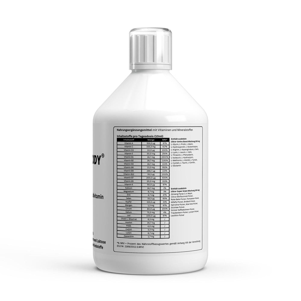 Ultra+ Essentials Multivitamin Liquid - 500ml - MRM - BODY