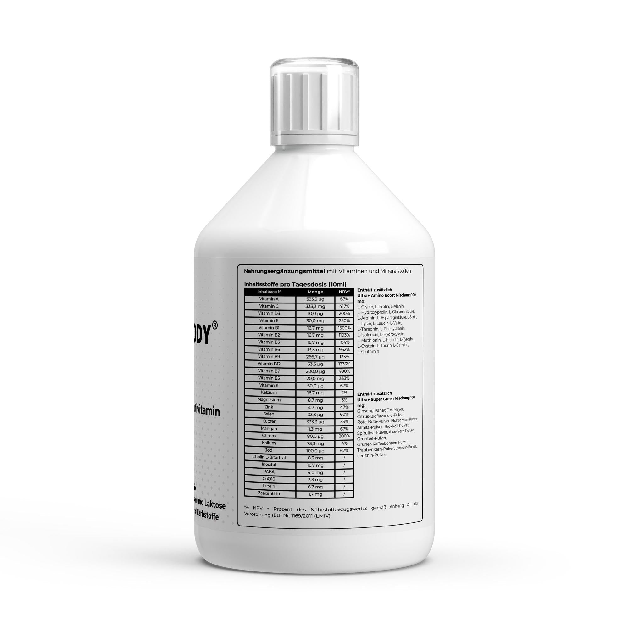 Ultra+ Essentials Multivitamin Liquid - 500ml - MRM - BODY