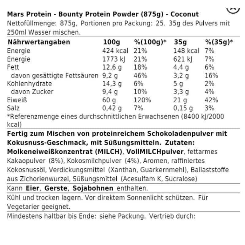 Bounty Protein Powder 875g - MRM-BODY