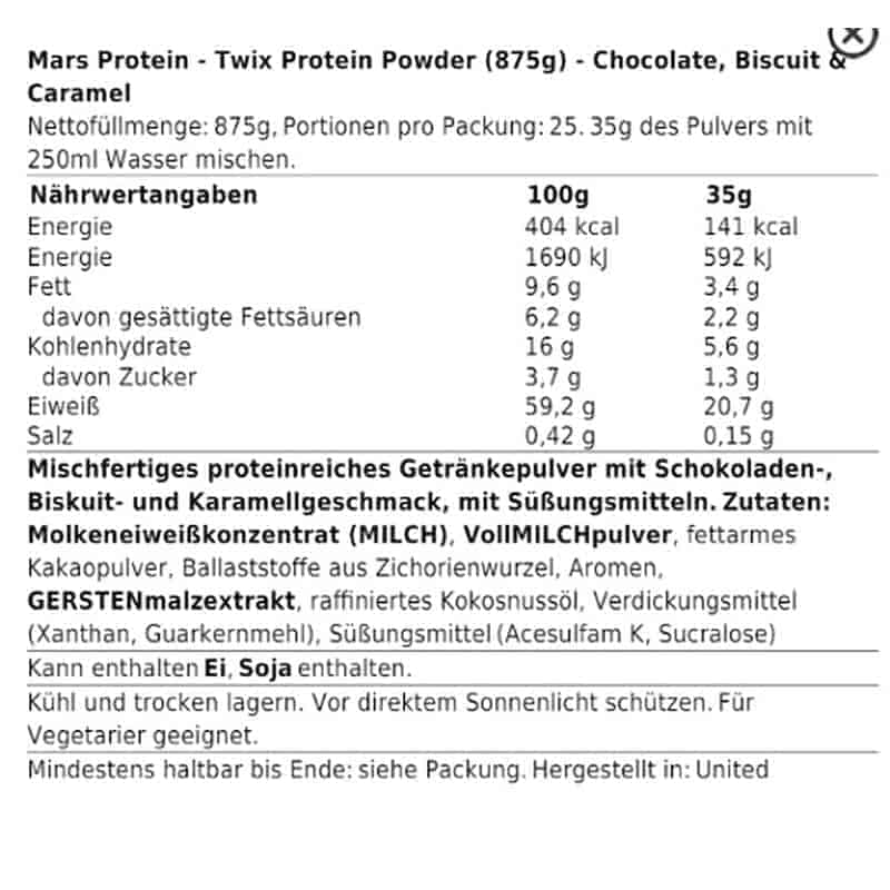 Twix Hi Protein Powder 875g - Choco Biscuit and Caramel - MRM-BODY